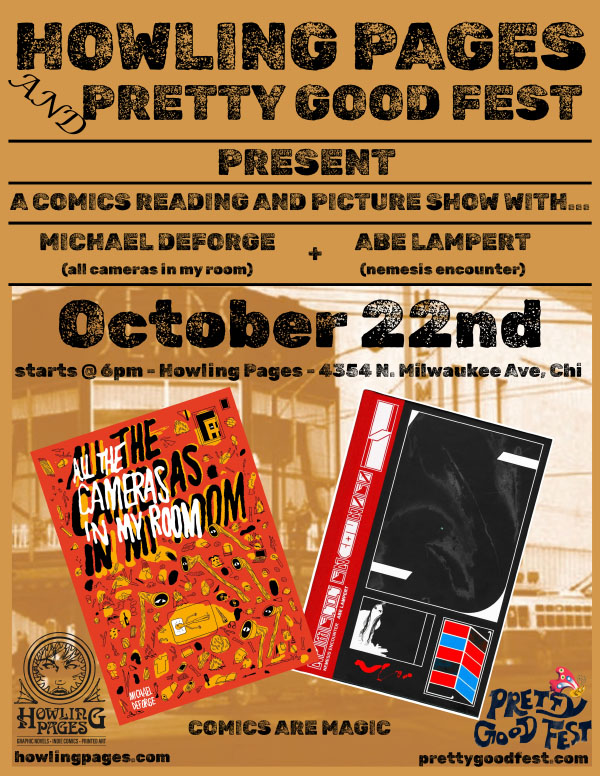 Howling Pages and Pretty Good Fest Present a Comics Reading and Pictures Show with Michael DeForge and Abe Lampert